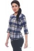 Lynda Casual 3/4 Sleeve Checkered Women's Top Lynda Casual 3/4 Sleeve Checkered Women's Top
